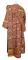 Дьяконское облачение - шёлк Ш3 "Растительный крест" (бордо-золото) вид сзади, обиходная отделка