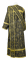 Дьяконское облачение - шёлк Ш3 "Кустодия" (чёрное-золото) вид сзади, обыденная отделка
