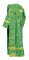 Дьяконское облачение - шёлк Ш3 "Вологодский посад" (зелёное-золото) вид сзади, обиходная отделка