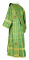 Дьяконское облачение - шёлк Ш3 "Елизавета" (зелёное-золото) вид сзади, обиходная отделка