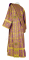 Дьяконское облачение - шёлк Ш3 "Елизавета" (фиолетовое-золото) вид сзади, обиходная отделка