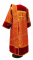 Дьяконское облачение - шёлк Ш3 "Коринф" (красное-золото) с бархатными вставками, вид сзади, обиходная отделка