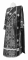Дьяконское облачение - шёлк Ш3 "Иверский" (чёрное-серебро) вид сзади, обыденная отделка