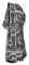 Дьяконское облачение - шёлк Ш3 "Рождественская звезда" (чёрное-серебро) вид сзади, обиходная отделка