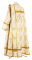 Дьяконское облачение - шёлк Ш3 "Виноградная ветвь" (белое-золото) вид сзади, обыденная отделка