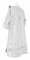 Дьяконское облачение - шёлк Ш3 "Соловки" (белое-серебро) вид сзади, обиходная отделка