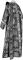Дьяконское облачение - шёлк Ш4 "Донецк" (чёрное-серебро) вид сзади, обиходная отделка