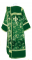 Дьяконское облачение - полушёлк китайский "Пионы" (зелёное-золото) (вид сзади) с бархатными вставками, обиходная отделка