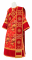 Дьяконское облачение - полушёлк китайский "Пионы" (красное-золото) с бархатными вставками, обиходная отделка