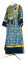 Иподьяконское облачение - парча П "Кустодия" (синее-золото), с бархатными вставками, обиходная отделка