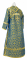 Иподьяконское облачение - парча П "Успение" (синее-золото) вид сзади, обиходная отделка
