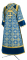 Иподьяконское облачение - парча П "Кустодия" (синее-золото) вид сзади, с бархатными вставками, обиходная отделка