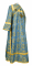 Иподьяконское облачение - парча П "Вологодский посад" (синее-золото) вид сзади, обыденная отделка