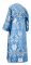 Иподьяконское облачение - парча П "Розы" (синее-серебро) вид сзади, обиходная отделка