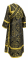 Иподьяконское облачение - парча П "Алания" (чёрное-золото) вид сзади, обыденная отделка