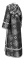 Иподьяконское облачение - парча П "Вильно" (чёрное-серебро) вид сзади, обиходная отделка