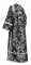 Иподьяконское облачение - парча П "Слутск" (чёрное-серебро) вид сзади, обиходная отделка