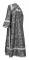Иподьяконское облачение - парча П "Вологодский посад" (чёрное-серебро) вид сзади, обыденная отделка