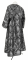 Иподьяконское облачение - парча П "Новая корона" (чёрное-серебро) вид сзади, обиходная отделка