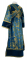 Иподьяконское облачение - парча ПГ3 "Греческий колос" (синее-золото) (вид сзади) с бархатными вставками, обиходная отделка