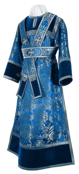 Иподиаконское облачение из парчи ПГ3 (синий/серебро)