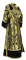 Иподьяконское облачение - парча ПГ3 "Ваза" (чёрное-золото) (вид сзади) с бархатными вставками, обиходная отделка