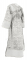 Иподьяконское облачение - парча ПГ3 "Греческий колос" (белое-серебро) (вид сзади) с бархатными вставками, обиходная отделка