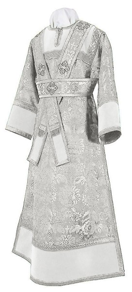 Иподиаконское облачение из парчи ПГ3 (белый/серебро)