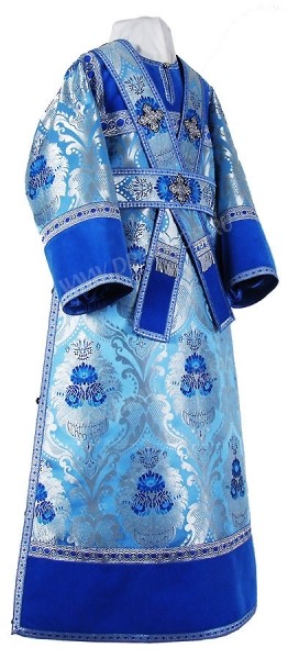 Иподиаконское облачение из парчи ПГ6 (синий/серебро)