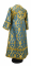 Иподьяконское облачение - шёлк Ш3 "Корона" (синее-золото) вид сзади, обиходная отделка