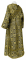 Иподьяконское облачение - шёлк Ш3 "Растительный крест" (чёрное-золото) вид сзади, обиходная отделка
