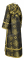 Иподьяконское облачение - шёлк Ш3 "Вильно" (чёрное-золото) вид сзади, обиходная отделка