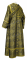 Иподьяконское облачение - шёлк Ш3 "Шуя" (чёрное-золото) вид сзади, обиходная отделка