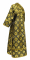 Иподьяконское облачение - шёлк Ш3 "Мирликийский" (чёрное-золото) вид сзади, обиходная отделка