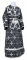 Иподьяконское облачение - шёлк Ш3 "Белозерск" (чёрное-серебро) (вид сзади), обыденная отделка