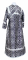 Иподьяконское облачение - шёлк Ш3 "Никея" (чёрное-серебро) (вид сзади), обыденная отделка