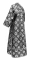 Иподьяконское облачение - шёлк Ш3 "Мирликийский" (чёрное-серебро) вид сзади, обиходная отделка