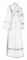 Иподьяконское облачение - шёлк Ш3 "Елизавета" (белое-золото) (вид сзади), обыденная отделка