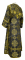 Иподьяконское облачение - шёлк Ш4 "Почаев" (чёрное-золото) вид сзади, обиходная отделка
