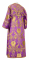 Иподьяконское облачение - шёлк Ш4 "Розы" (фиолетовое-золото) вид сзади, обиходная отделка