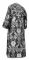 Иподьяконское облачение - шёлк Ш4 "Розы" (чёрное-серебро) вид сзади, обиходная отделка