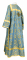 Стихарь дьяконский - парча П "Вологодский посад" (синий-золото) вид сзади, обыденная отделка