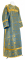 Стихарь дьяконский - парча П "Растительный крест" (синий-золото), обиходная отделка