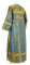 Стихарь дьяконский - парча П "Растительный крест" (синий-золото) вид сзади, обиходная отделка