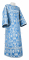 Стихарь дьяконский - парча П "Букет" (синий-серебро) с бархатными вставками, обиходная отделка