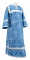 Стихарь дьяконский - парча П "Алания" (синий-серебро), обыденная отделка