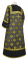 Стихарь дьяконский - парча П "Русский орёл" (чёрный-золото) вид сзади, с бархатными вставками, обиходная отделка