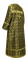 Стихарь дьяконский - парча П "Старо-греческая" (чёрный-золото) вид сзади, обиходная отделка