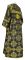 Стихарь дьяконский - парча П "Почаев" (чёрный-золото) вид сзади, обиходная отделка