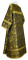 Стихарь дьяконский - парча П "Феофания" (чёрный-золото) вид сзади, обыденная отделка